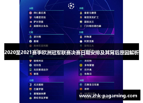2020至2021赛季欧洲冠军联赛决赛日期安排及其背后原因解析 2020至2021赛季欧洲冠军联赛决赛日期安排及其背后原因解析