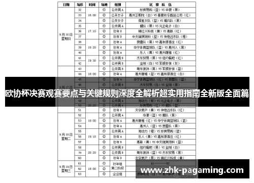 欧协杯决赛观赛要点与关键规则深度全解析超实用指南全新版全面篇 欧协杯决赛观赛要点与关键规则深度全解析超实用指南全新版全面篇